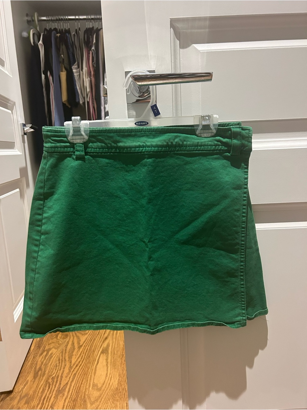 Green mini skirt
